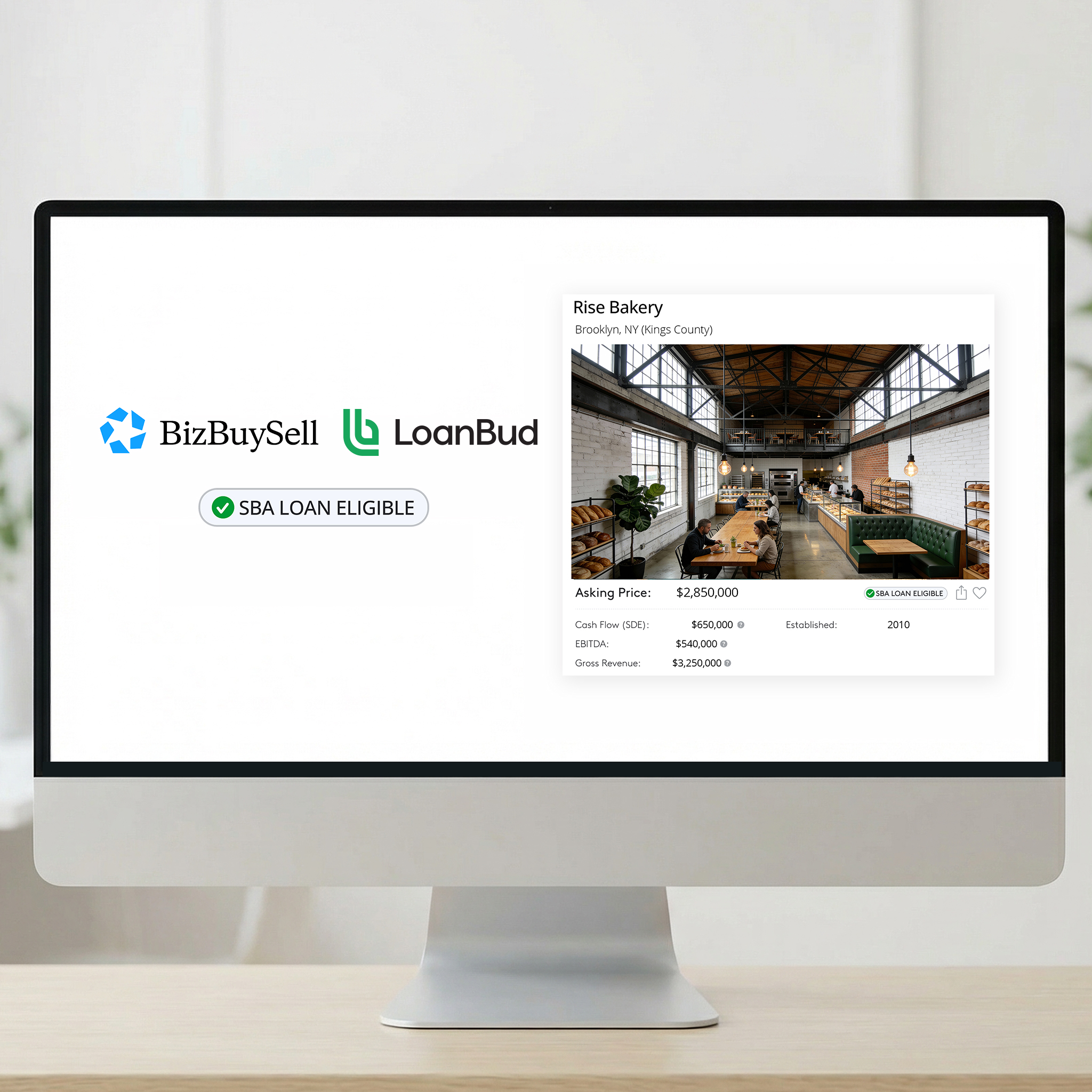 BizBuySell and LoanBud SBA Loan Eligible Program